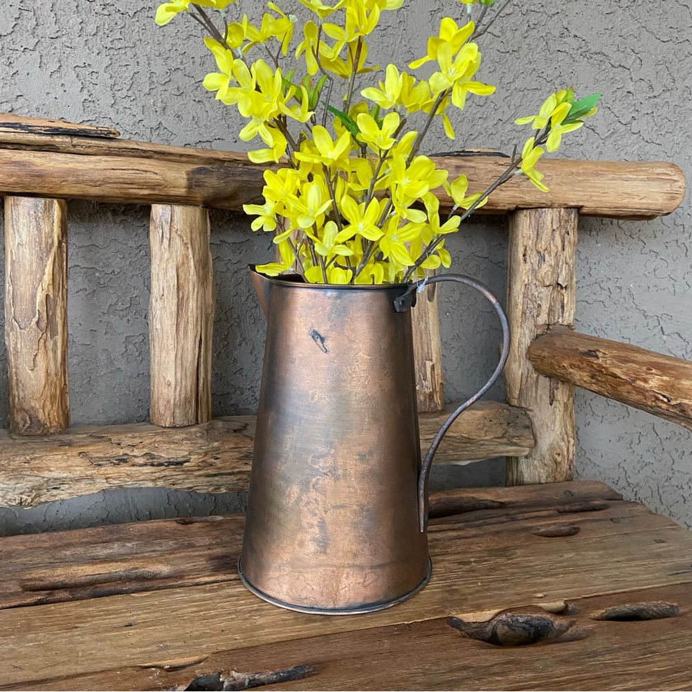 Brass Pitcher or Vase, Vintage Copper Look